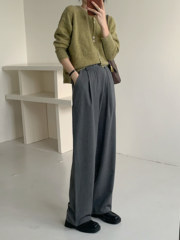 Real price real shooting loose vertical trousers Korean wide leg casual pants pants