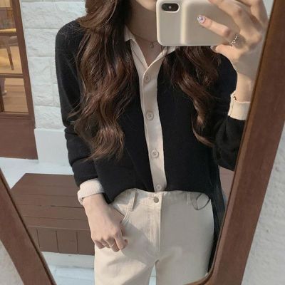 Autumn and winter 2021 new loose Korean lazy style long sleeve Japanese ancient Xianqi knitted cardigan women's sweater