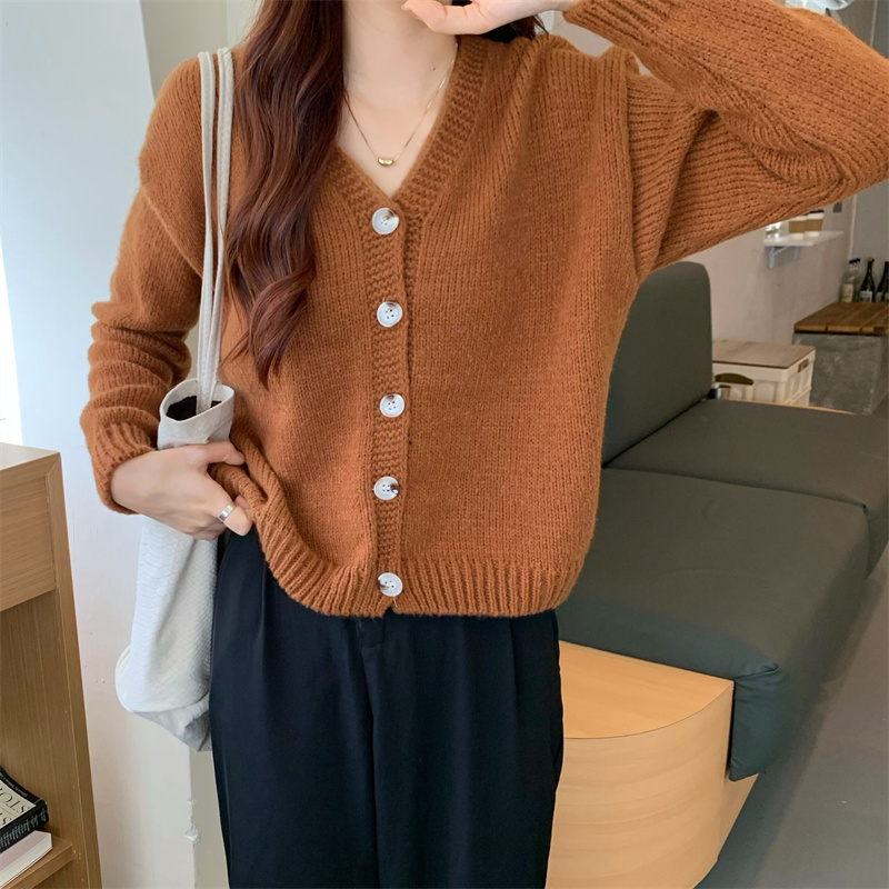Real shooting and real price new Korean lazy style foreign style collar sweater coat
