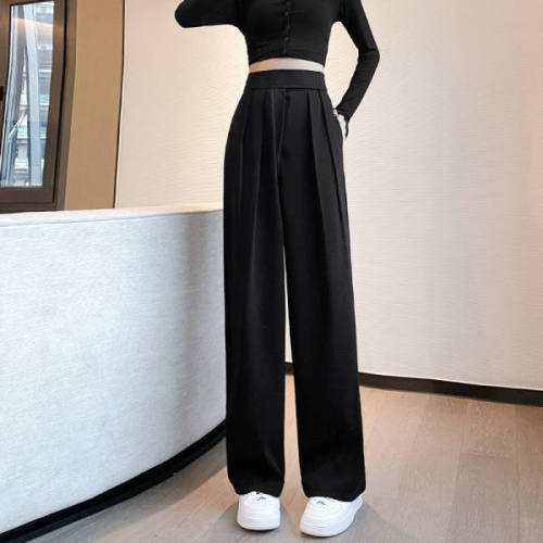Yamamoto's dark design, slim shape, large size Velcro long trousers, casual wide leg floor mops