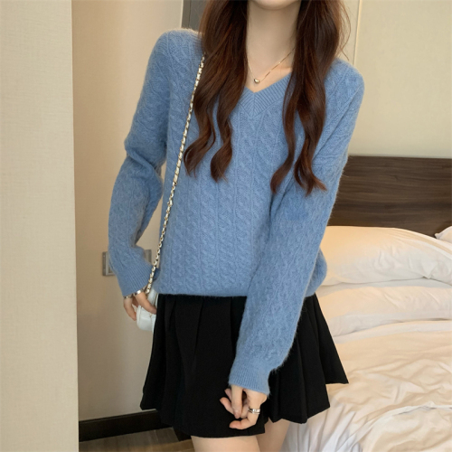 Real price new version of lazy style design loose autumn and winter Pullover Sweater