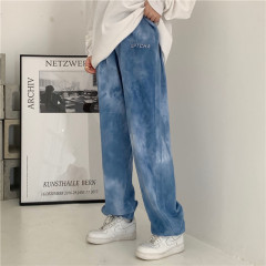 Real shooting real price wide leg pants loose straight tube show thin European and American guard pants tie dyed casual sports pants children summer thin