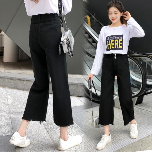 Actual Jeans Broad-legged Girls Student Korean Spring and Summer 2019 New Slim, High-waisted, Loose Straight Pants 9