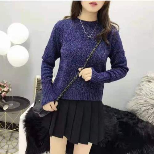 Autumn and winter half day high neck sweater female Korean student Pullover bottomed knitted upper garment short thickened warm sweater