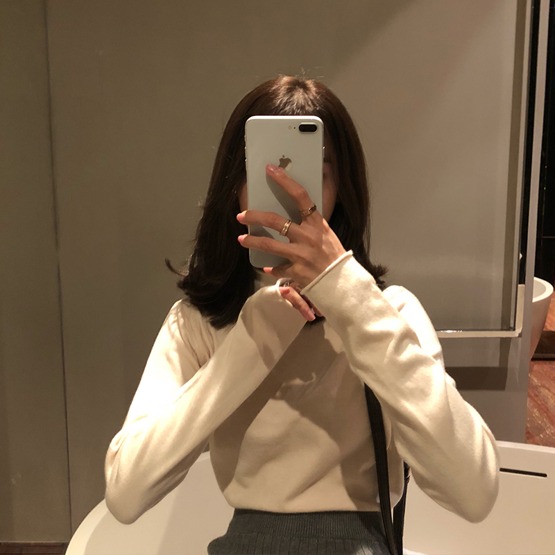 Real price ~ multicolor high collar bottoming shirt leisure soft and comfortable basic style 8 colors in
