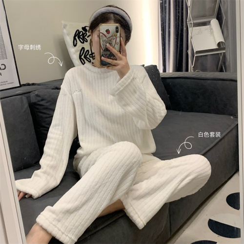 Real price pajamas women's coral velvet winter new thickened Plush home clothes winter winter suit