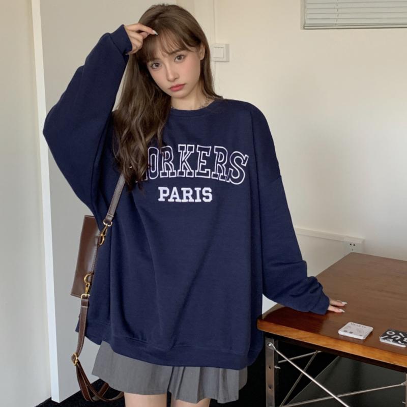 Korean version hoodless thin sweater women's coat loose lazy fashion student coat