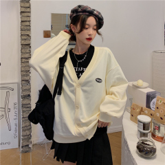 Korean fashion autumn new long sleeved cardigan student coat loose thin women's sweater