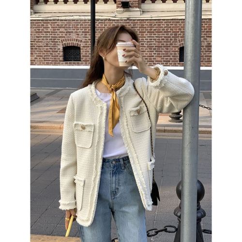 Retro small fragrance coat women's short early autumn new Korean loose casual celebrity coat