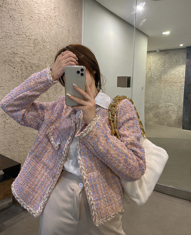 Real price Korean version 2021 autumn and winter new French ins niche versatile temperament heavy industry small fragrance coat female