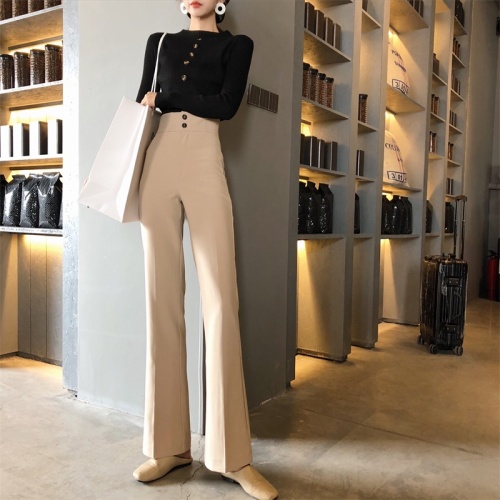 Real shooting and real price high waist pants loose casual straight pants show leg length women's wear