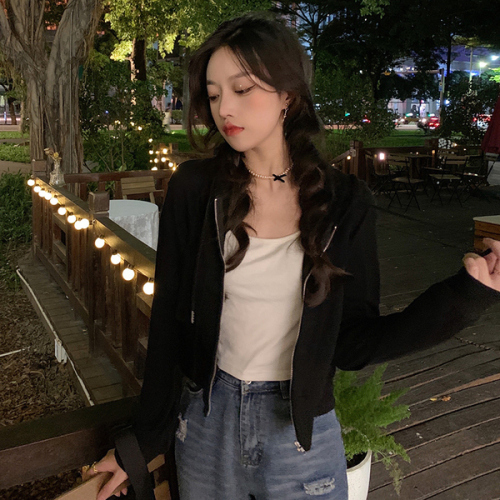 Real shooting cotton polyester autumn new cardigan sweater women's jacket