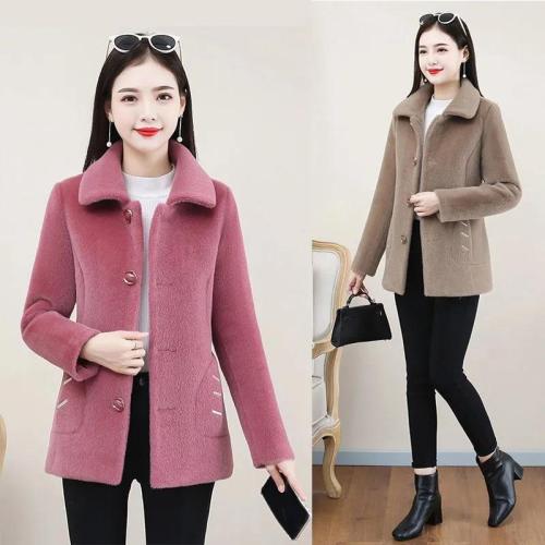2021 foreign style mother imitation mink coat women's middle-aged and elderly women's loose large woolen top