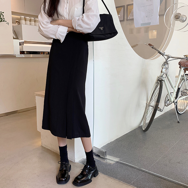 Real shooting real price 2021 autumn and winter new jializi leisure pleated skirt Korean high waist A-shaped skirt