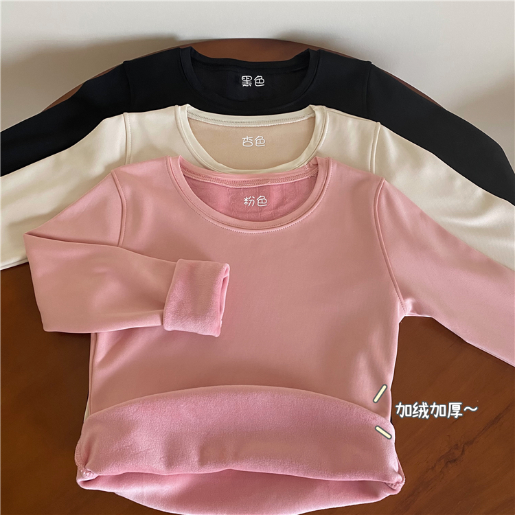 Real auction special milk clothes thermal underwear thickened Plush long sleeve bottoming shirt