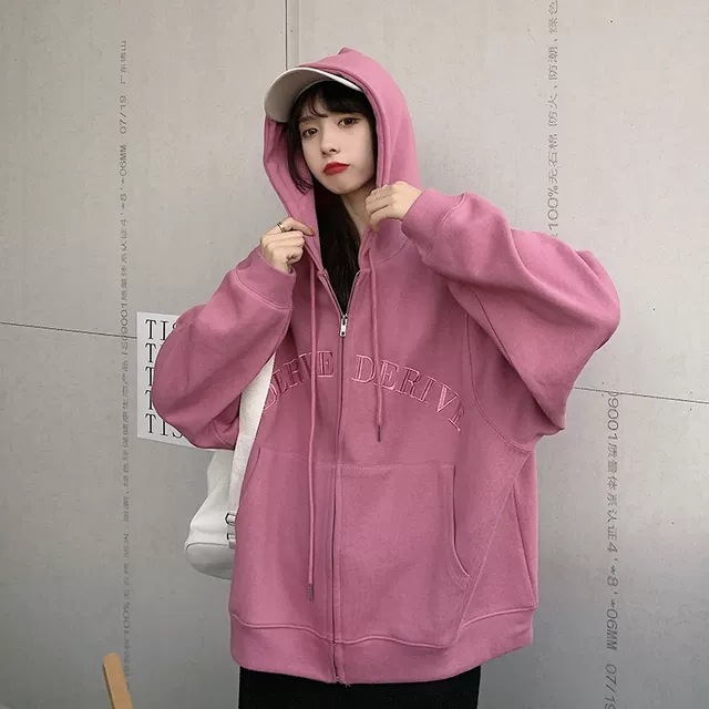 Cardigan thin embroidered Hoodie women's autumn Korean version versatile loose long sleeve Zipper Jacket Women