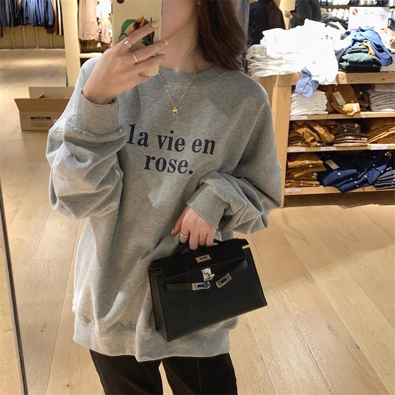 Autumn fashion new Korean loose creative letter printing thin Pullover long sleeve student sweater women
