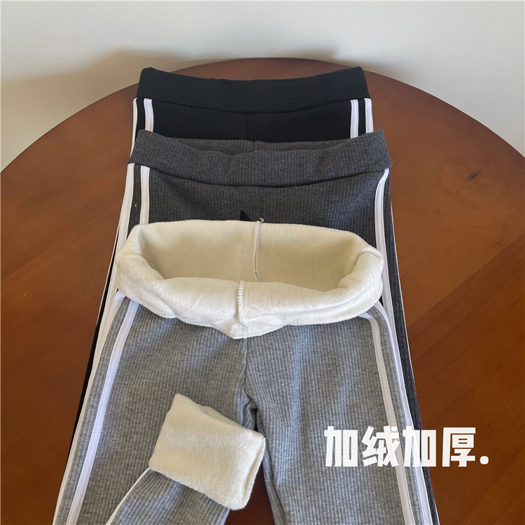 Real price and real shooting bottoms wear Plush warm pants, striped thick autumn pants and thin leggings