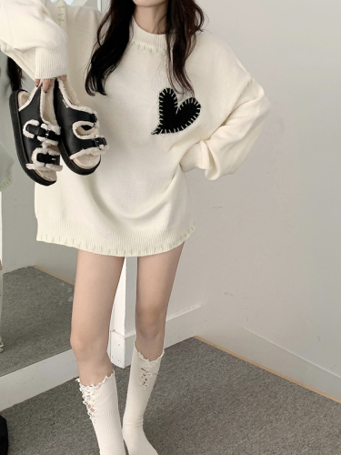 Real price, real shooting, three standard, flush outer seam, thread striking, love sweater design, loose outer coat in autumn and winter