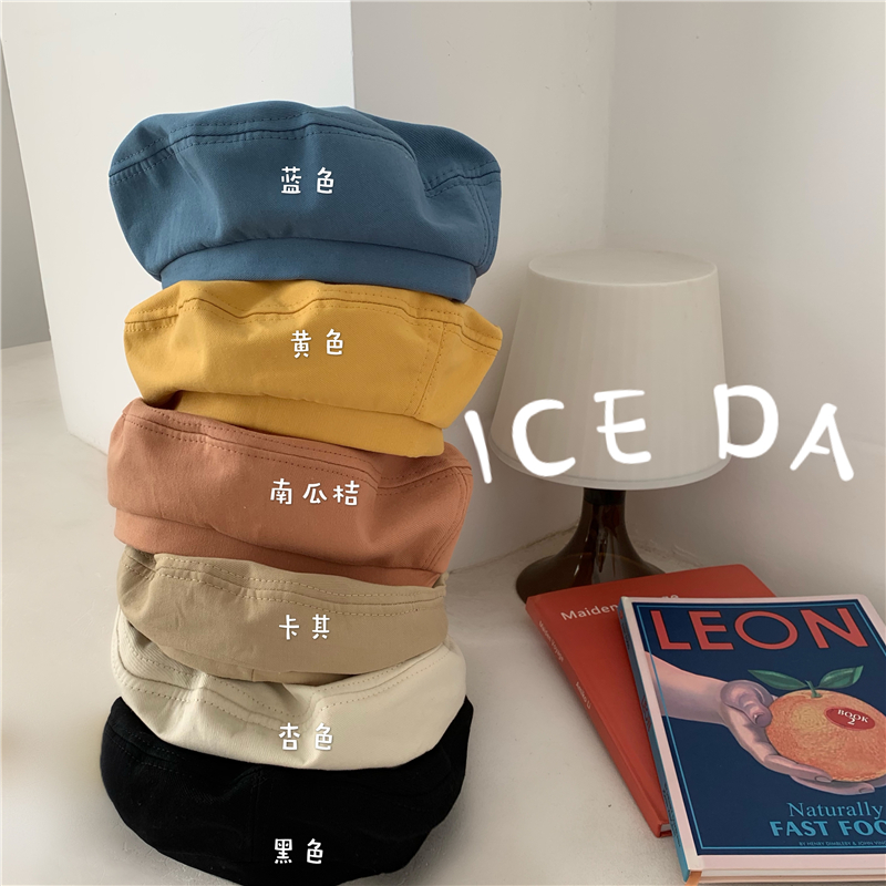 Real price Beret female color new Japanese versatile octagonal hat net red retro Art Painting