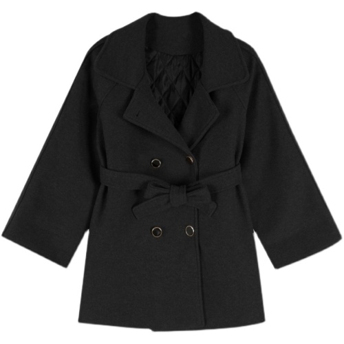 Woolen coat women's autumn and winter  new small Korean loose Hepburn double-sided woolen cloak coat