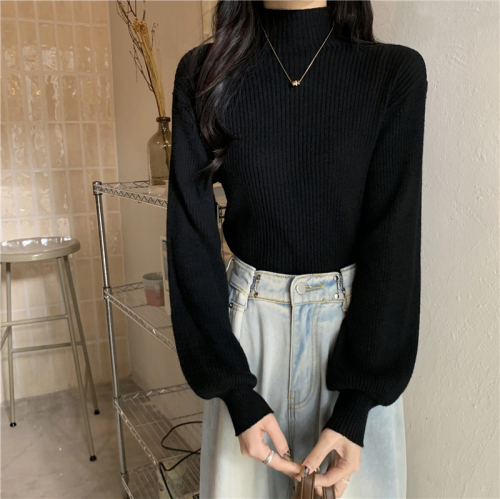 Real shooting and real price autumn and winter new style with half high collar bottomed shirt and all kinds of solid color knitted sweater