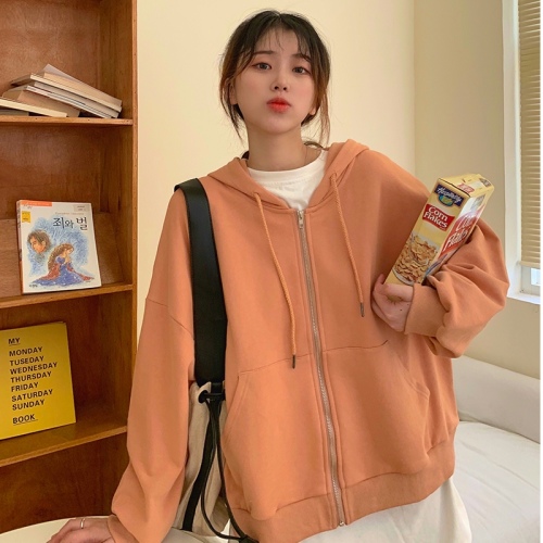 Real price thickened Korean loose sweater jacket for women