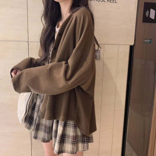 Knitted coat spring and autumn thin versatile new Korean loose little cardigan