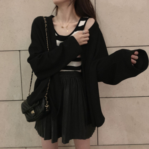 Knitted coat spring and autumn thin versatile new Korean loose little cardigan