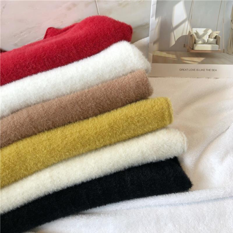 Women's autumn and winter mink sweater with plush and thickened underlay