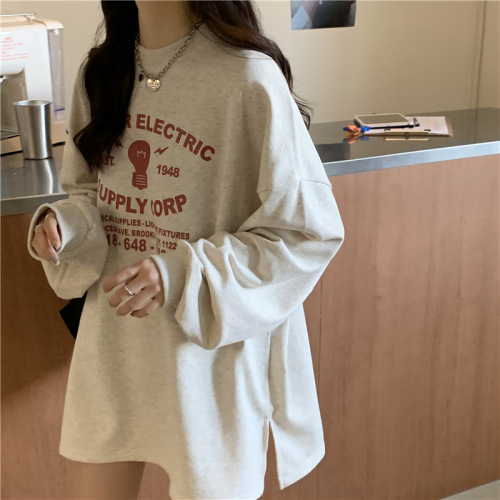 Long sleeved women's autumn clothes new Korean loose ins trendy Harajuku style versatile thin women's clothes