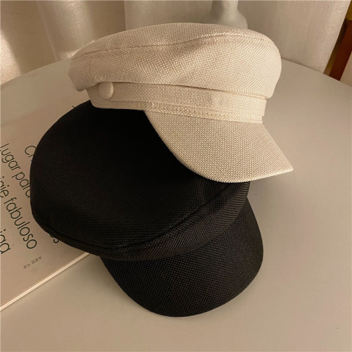 Real shooting non reduced price Hat Beret NAVY HAT fall and winter versatile casual octagonal retro duck tongue hat