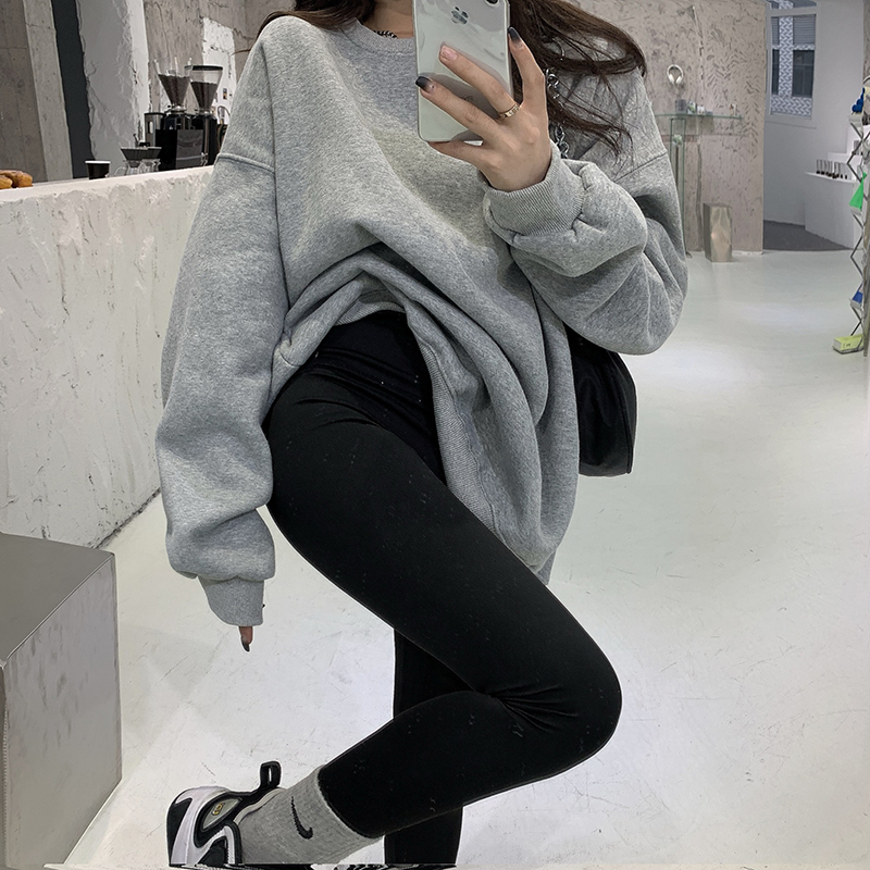 Versatile and thickened long sweater in lazy wind