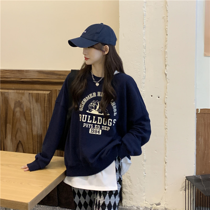 250g Plush thickened non pilling new round neck salt fried Street BF port style jacket women's sweater