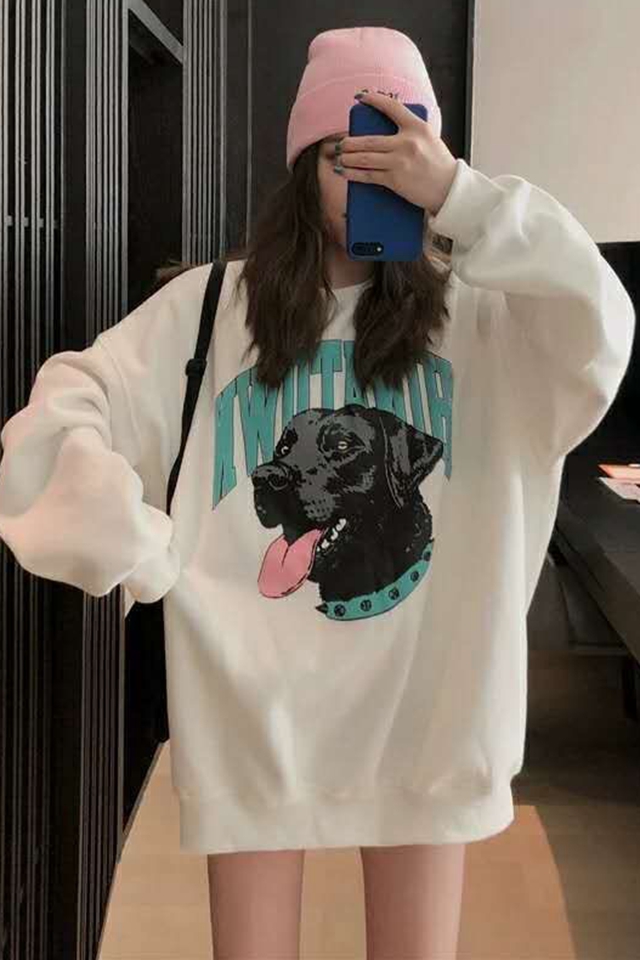 250g Plush thickened non pilling new round neck salt fried Street BF port style jacket women's sweater