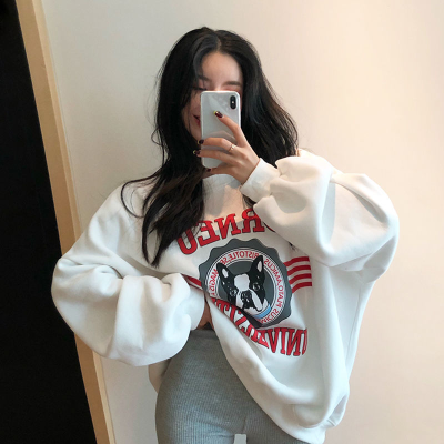 250g Plush thickened non pilling new sweater women's Korean loose over lazy top