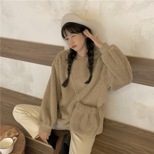 Real price ~ ~ New lazy imitation rabbit hair Pullover warm coat in winter