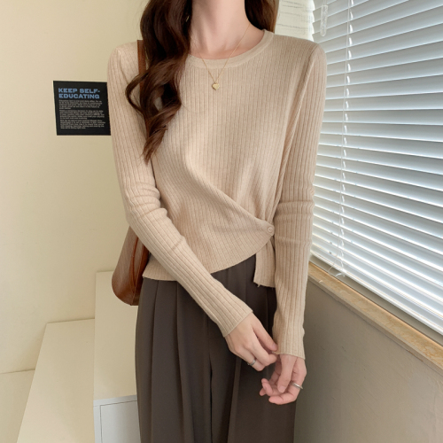 Real price Korean version in autumn and winter with unique design and knitted bottomed sweater inside