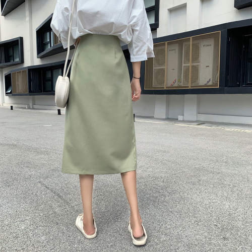Real Price ~~ins Overheated Hong Kong A Character Open French Retro Half-length Skirt Student Style
