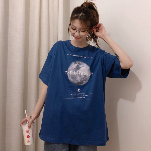 Super fire short sleeve T-shirt women's loose Korean version net Hongyuan sleepy and lazy