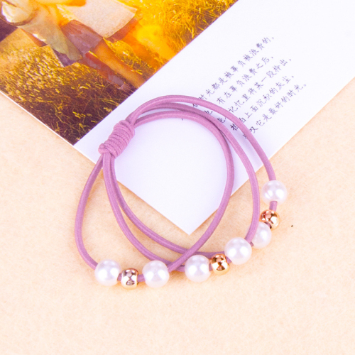 Korean version of tied hair and leather band super practical student women's hairband headdress rope fashionable pearl hairband single outfit