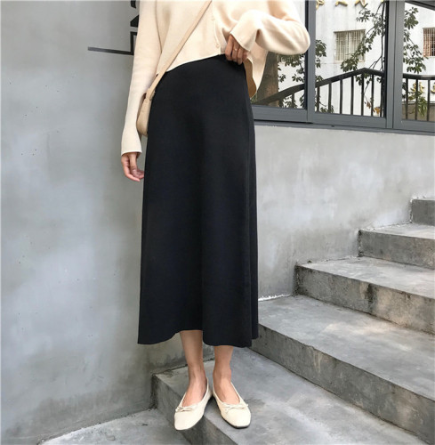 Quality Inspection ~Real Price Loose Knitted Half-length Skirt with High Waistband and Hip