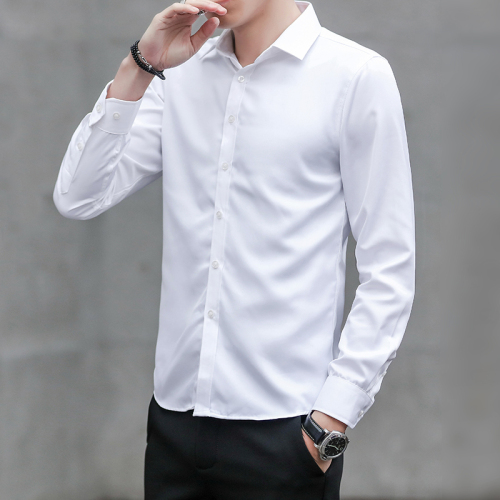 Men's Pure-colour Shirts Business Leisure Korean Edition Handsome and Self-cultivating Shirts