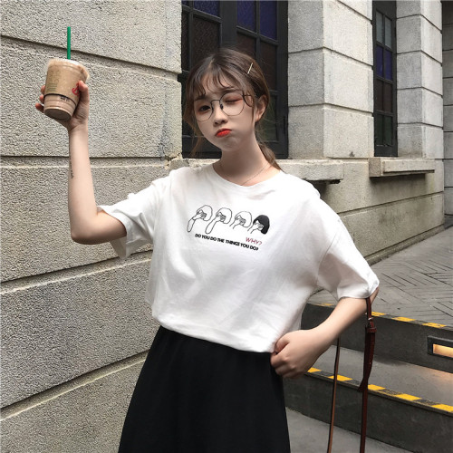Short Sleeve Ins Overheated Letter Printed Hiphop Loose T-shirt Tide