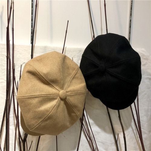 Real-price Korean version of the simple British octagonal Hat Women winter Chao Chun Autumn pumpkin Hat Beret