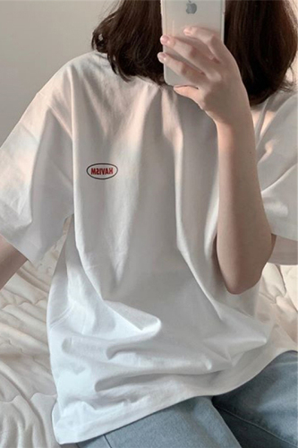 Original full-size ins Chaoyuan Suite short-sleeved T-shirt for women couples Korean version of loose BF