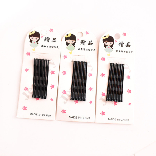 Korean version black one-word clip steel wire hairpin clip shop small gift Taobao gift