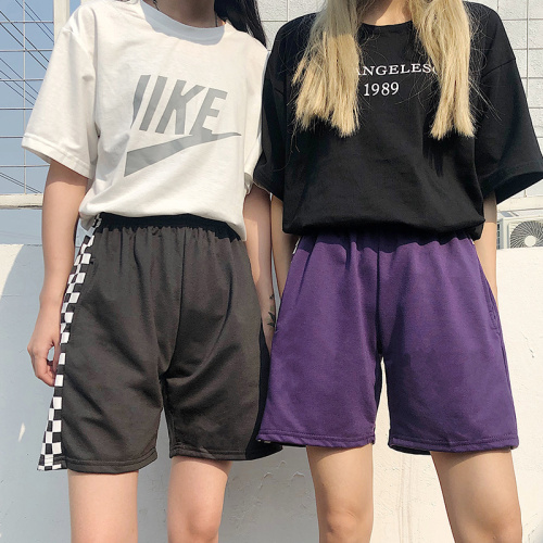 Take a real picture of the original dormitory style leisure loose students' all-around five point running hot pants and shorts