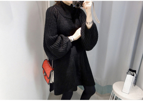 Autumn and Winter New Korean Edition Women's Suit with Slacky Heads and Loose Knitted Sweaters and Long Sleeve Dresses
