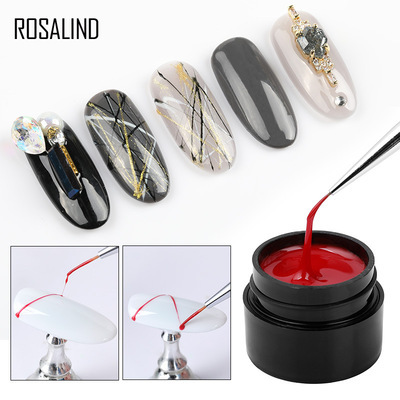 Rosalind Nail Shop Special Elastic Silk Drawing Spider Gum Creative Painting Phototherapy Flower Nail Gum 5ml